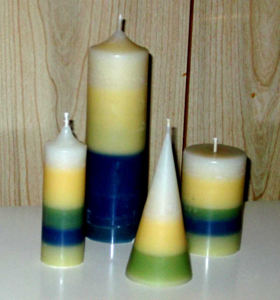de eerste gegoten kaarsen (december 2002)