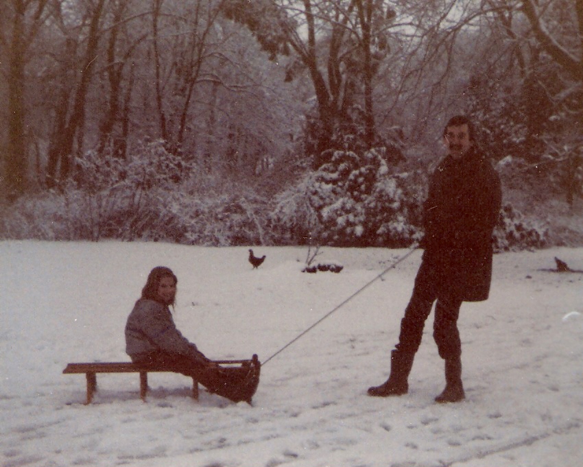 winterpret in het park van Merksem 1985